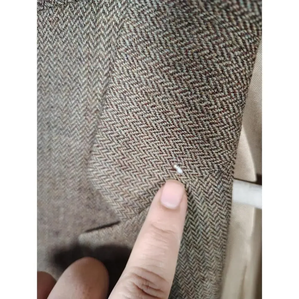 Chaps Pure Wool Brown Tan Sports Coat Jacket 2 Button Blazer Used A Sec 50C 2700